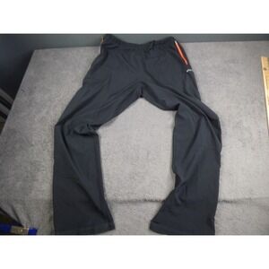 Asics Mens Track Pants Black Orange White Athletic Running Training XL Zippered